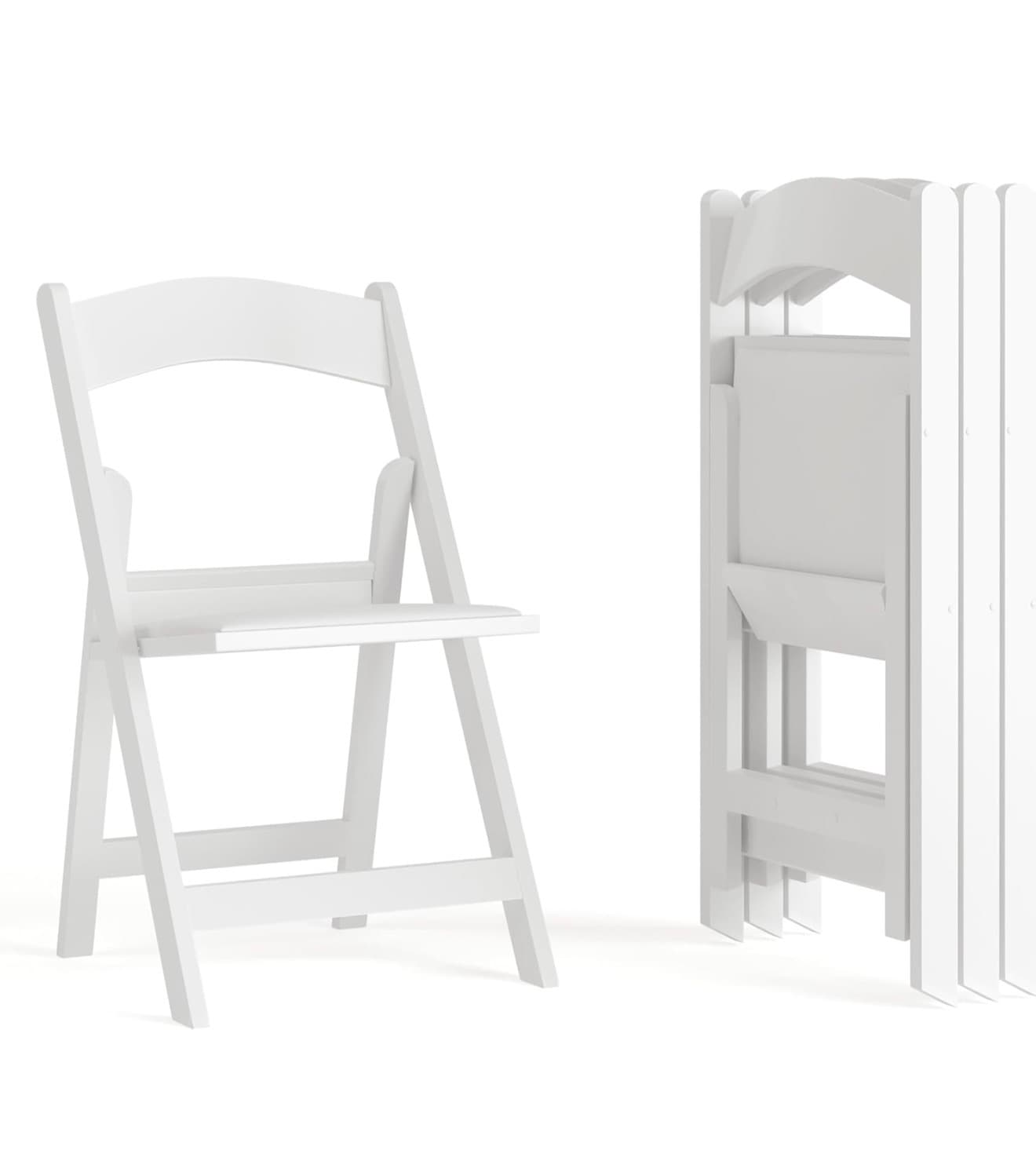 White resin folding chair